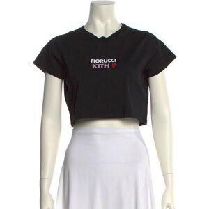 Fiorucci x Kith Black Cropped Logo Tee